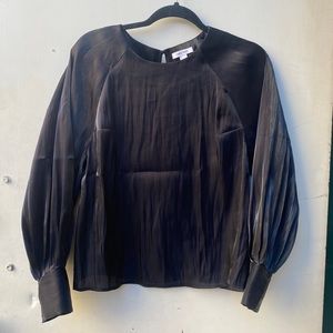 Nine West iridescent black blouse. Shimmers like oil. Slight balloon sleeves